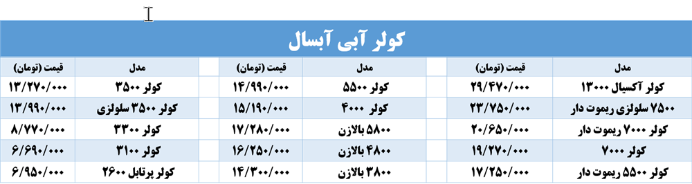 قیمت نمایندگی کولر آبی آبسال شیراز aabsal absal water cooler price